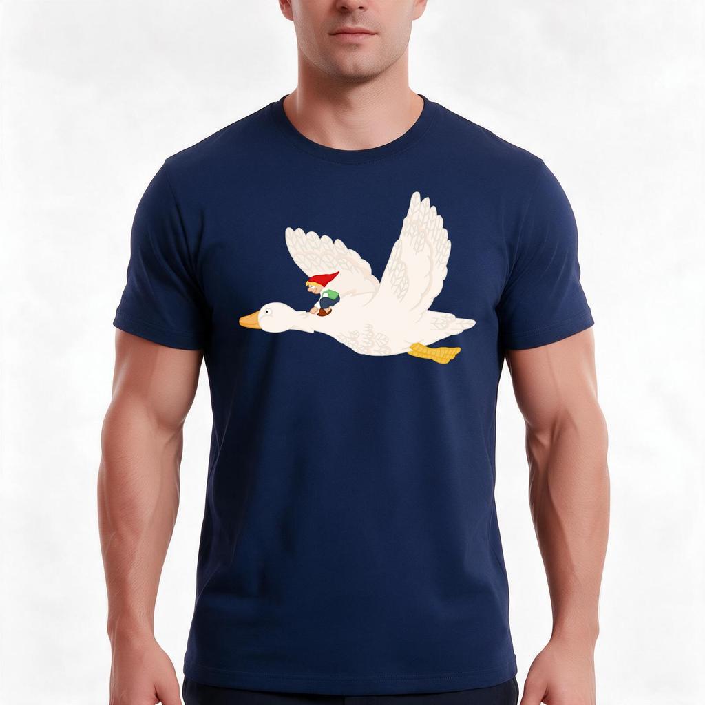 The Wonderful Adventures Of Nils Tshirt Summer Casual Cotton Tee Oversized Streetwear Tops Vintage Graphic Print