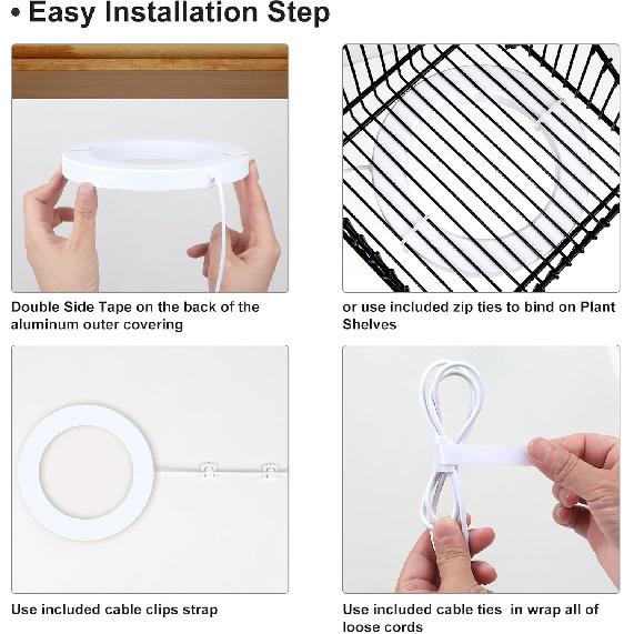 Full Spectrum Grow Light for Indoor Plants, 72 LEDs Halo Plant Light with Auto On/Off Timer (4/8/12H), 10-Level Brightness, 3 Lighting Modes, for