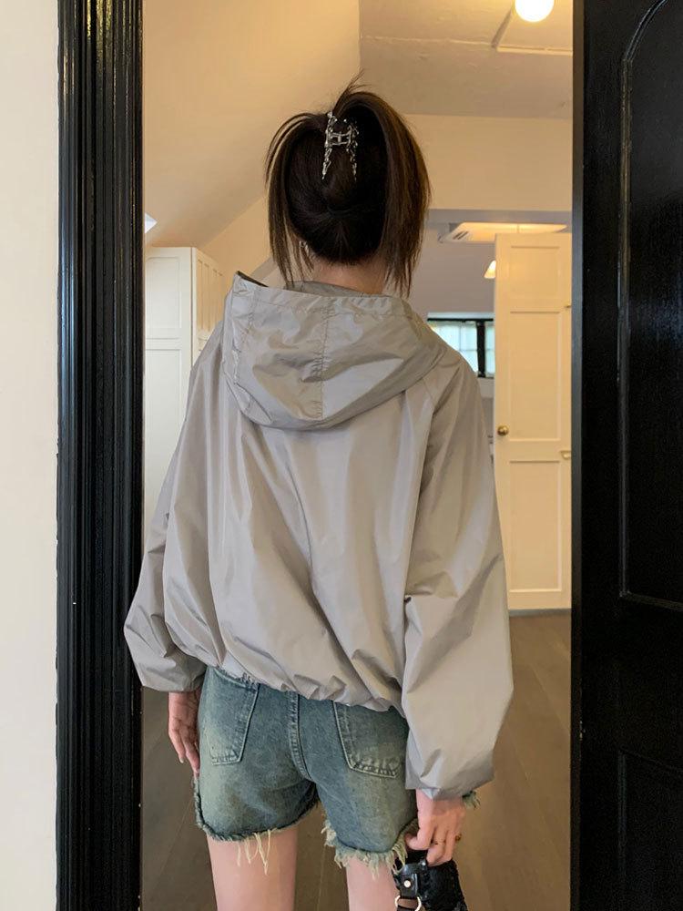 Women's Korean-Style Hooded Sun Protection Jacket - Summer 2026 Windbreaker Cardigan.