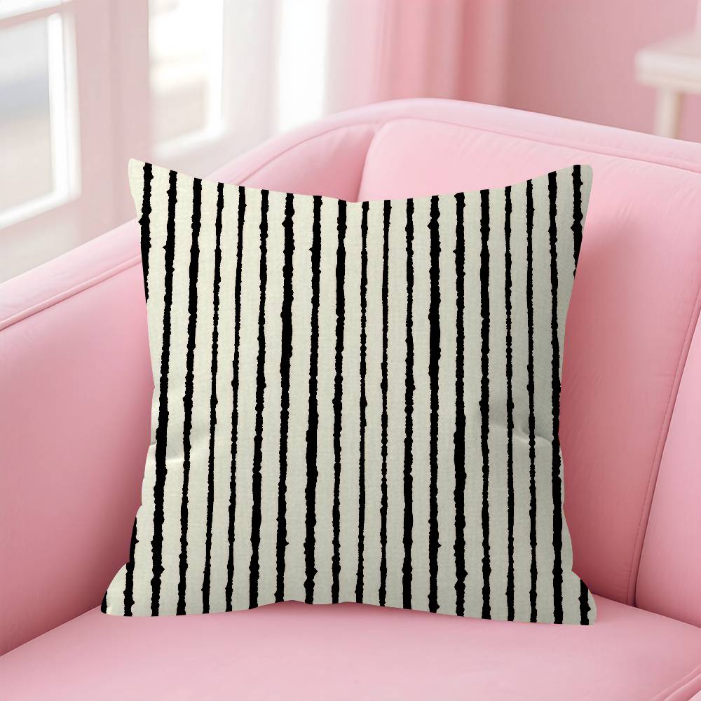 Black White Striped Geometric Rectangle Cushion Cover Polyester Sofa Cushions Decorative Throw Pillows Decoration Pillowcover
