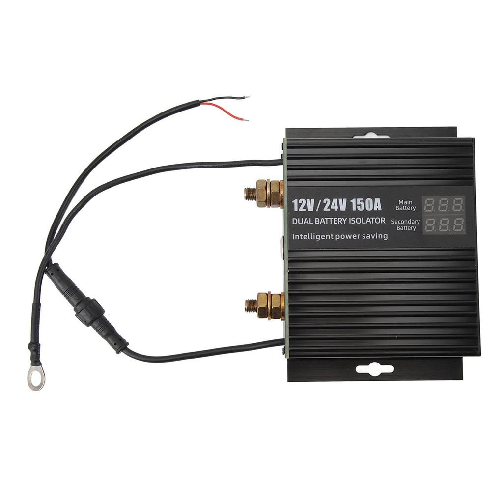 Dual Battery Smart Isolator 150A Safe Protection Multipurpose Battery Isolator for Marine Car Truck RV ATV DC12V 24V