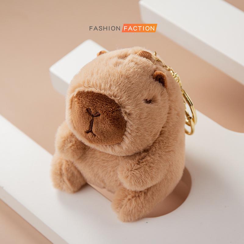Capybara Plush Pendant & Keychain - Trendy Small Toy Doll for Kids
