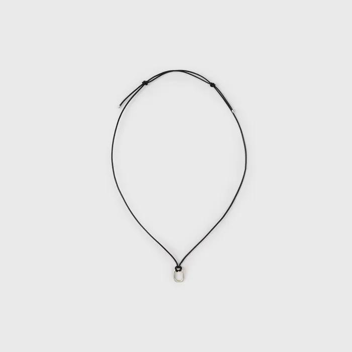 Leather Knotted Necklace - Silver