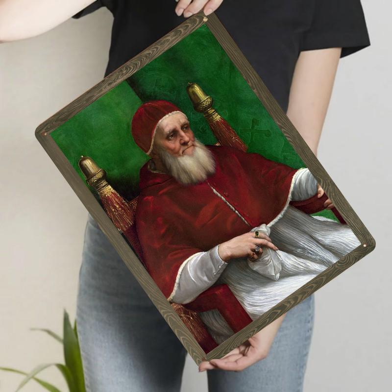 

Vintage Religious Figure Oil Painting Style Iron Wall Art Decor for Living Room 20x30cm（7.8x11.8inch）
