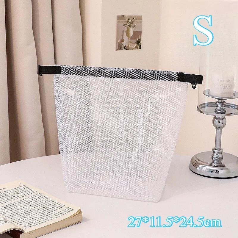 

1pc Drawstring Carabiner Design Waterproof Wash Bag Large Capacity Portable Swimming Bathroom Men and Women Outdoor Storage Bag