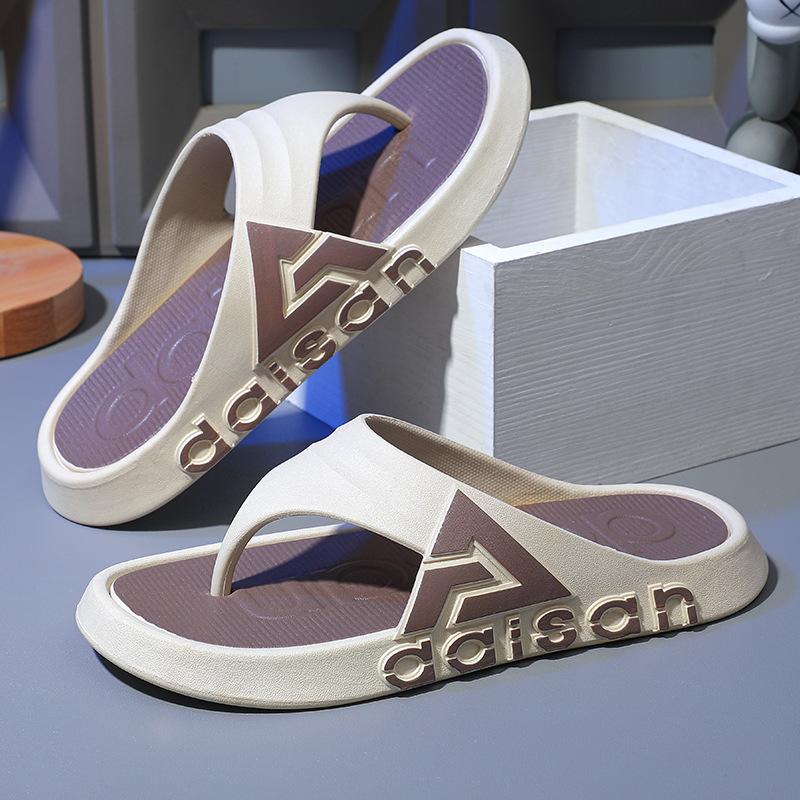 

Корейский стиль сандалии-шлепанцы на толстой подошве для улицы модные тапочки нескользящие мягкие подошвы прочные пляжные шлепанцы 44-45