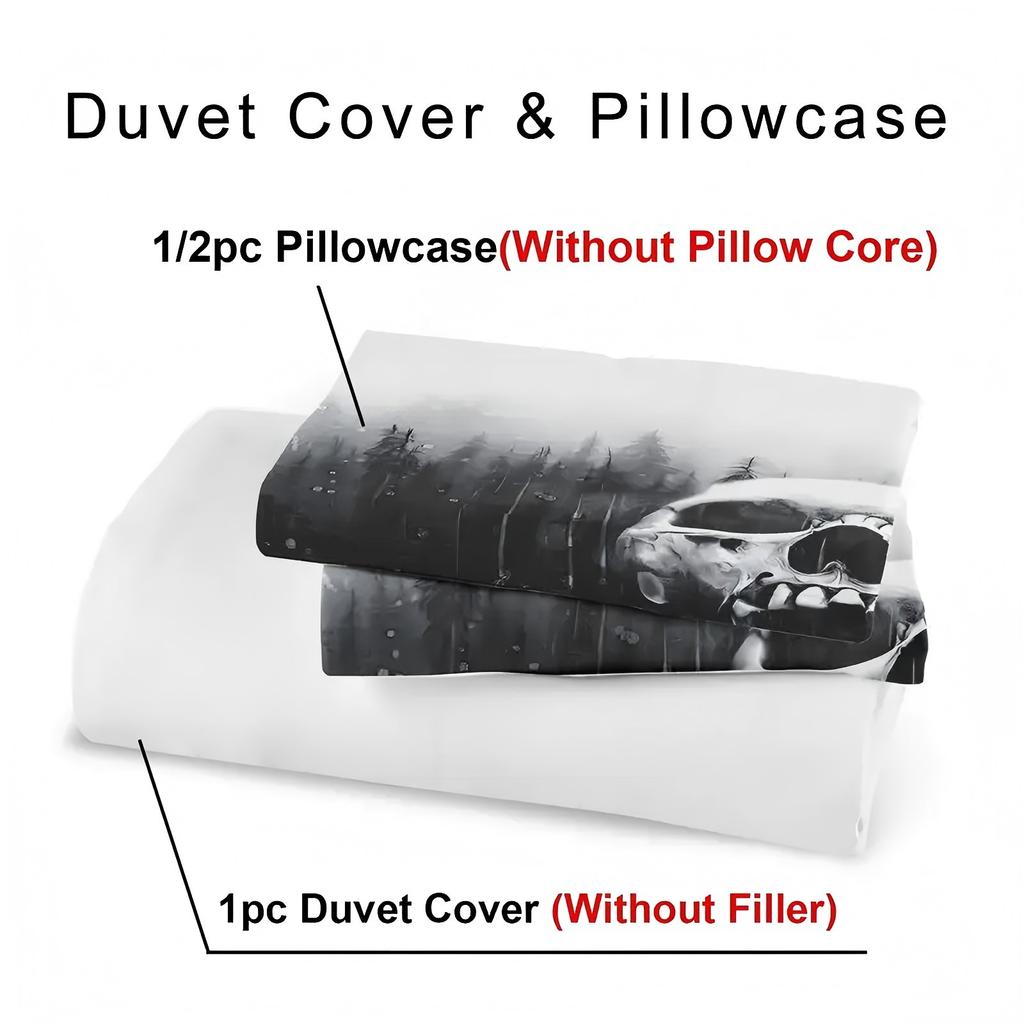 Black Forest Skull Pattern 3D Printed Quilt Cover Home Textiles Soft Duvet Cover Pillowcases Modern Art Gothic Style Bedding Set