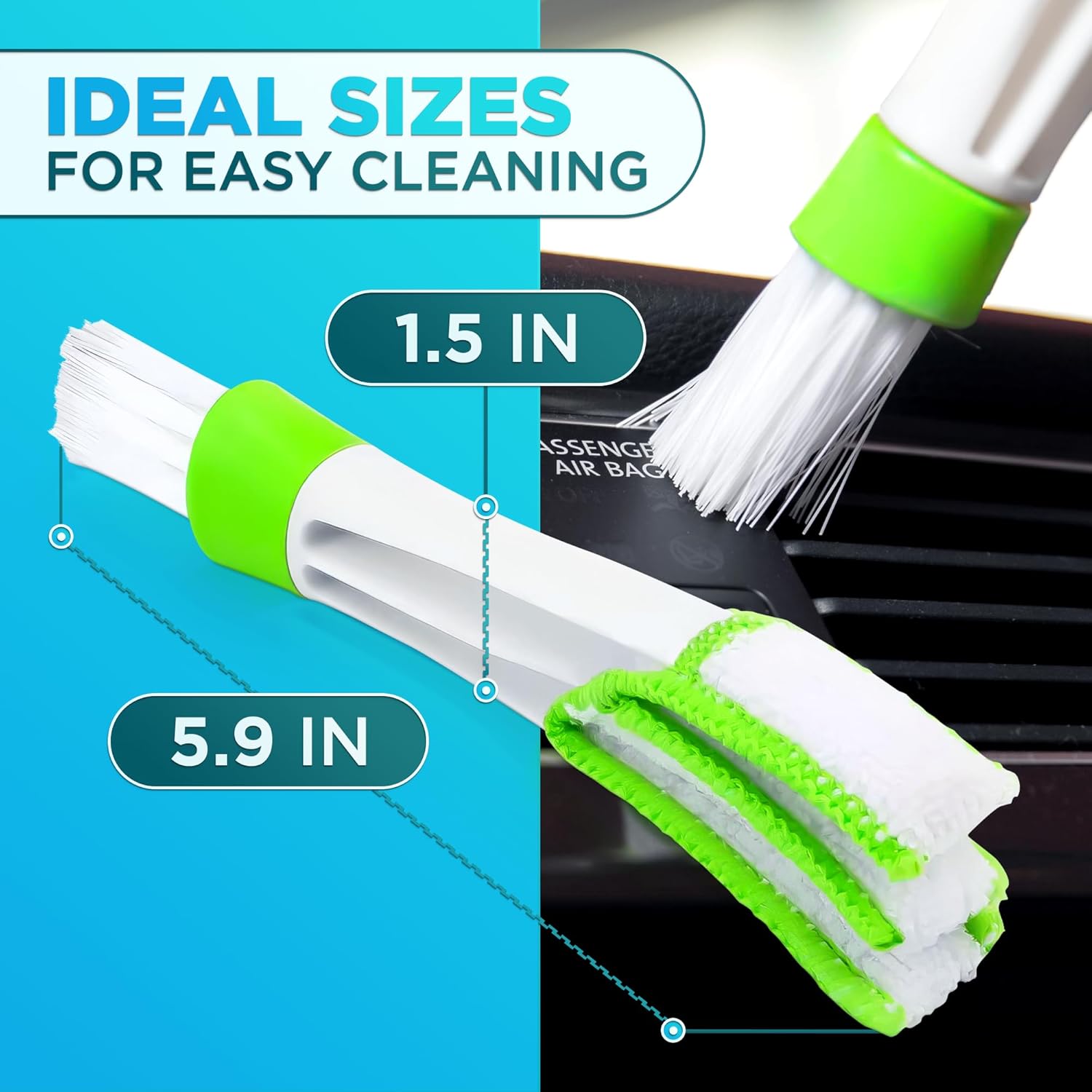 

Car Vent Brush Multifunctional Cleaning Brush - Auto Vent Cleaner Tool for Car Detailing Car Interior Duster Reliable Plastic & Nylon, Handy Size,