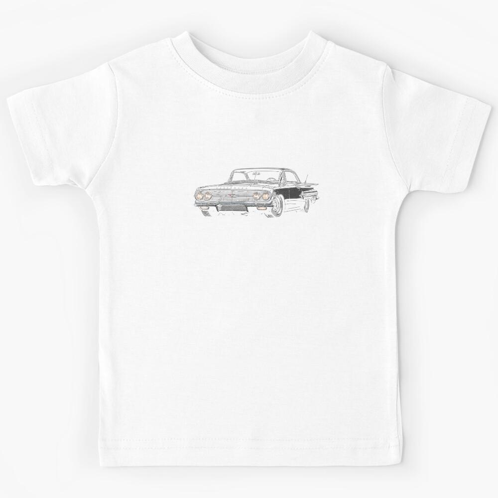 1960 Chevrolet Impala – Black Classic Chevy Coupe Art Kids T-Shirt 170
