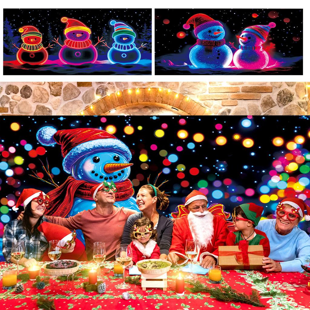 Christmas Fluorescent Door Frame, Door Cover Background, Holiday Party Decoration, Christmas Decoration Hanging Cloth