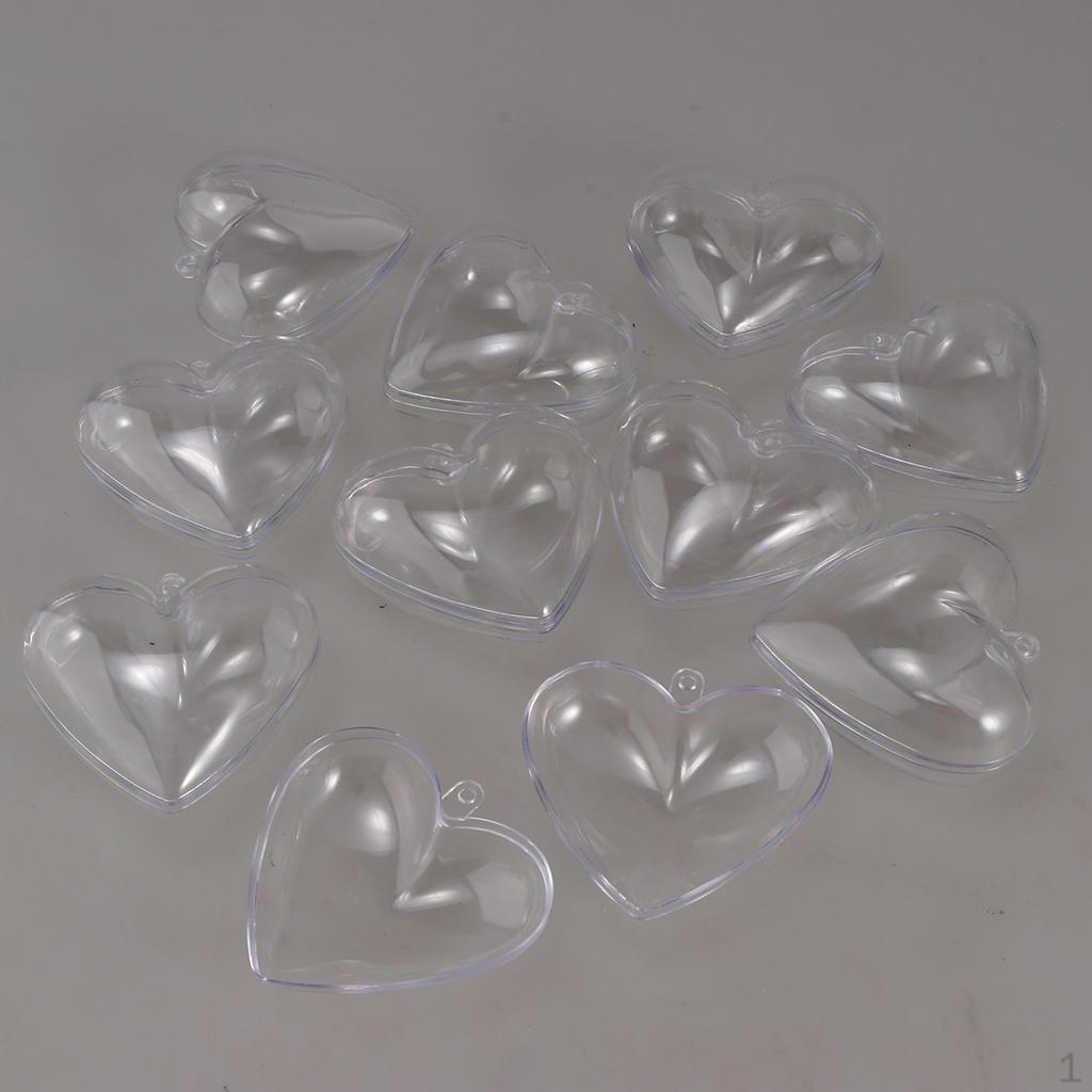 

Pack of 10 Clear Plastic Ball Fillable Ornaments Wedding Candy Boxes 6cm