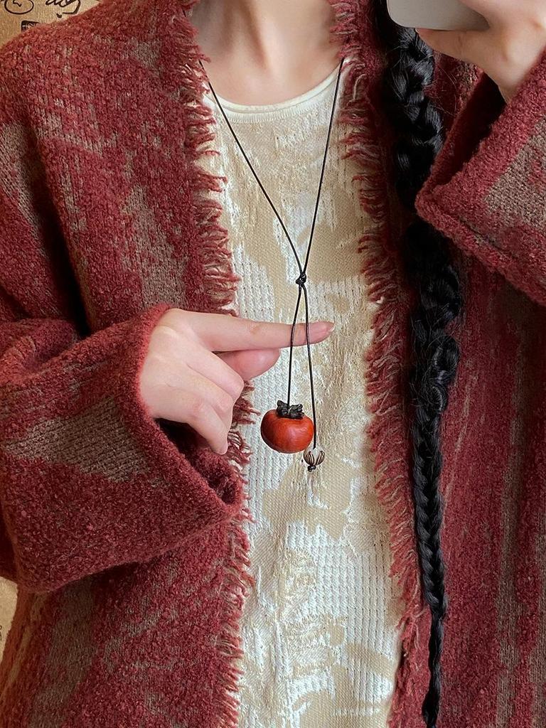 Bohemian Coffee Vintage Tassel Necklace, Ethnic Butterfly Pendant, 2025 Sweater Chain.