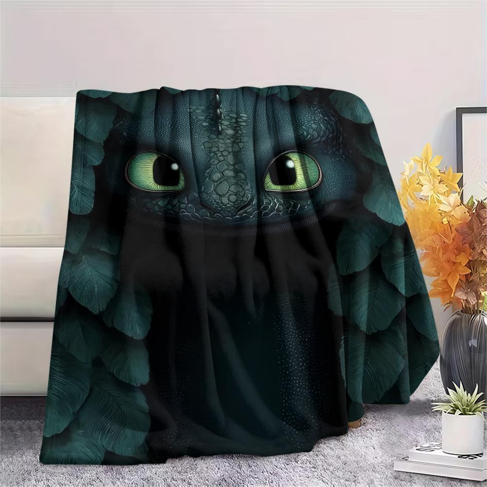 Coperta in Flanella Addestrare Drago Sdentato, Alta Qualità, Confortevole per Tutte le Stagioni, Arredamento per la Casa, Calore e Comfort, Perfetta per Regali.
