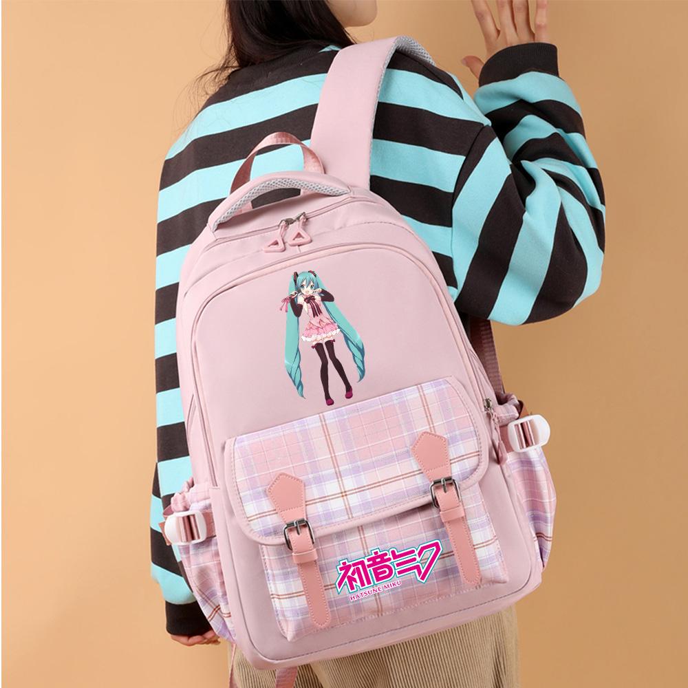 Anime Hatsune Miku Printed Large Capacity Backpack for Teenger Student Girl Boy Schoolbag Bookbag Women Waterproof Travel Bag Bookbag Mochila Gift