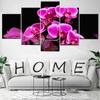 No Framed 5 Pieces Rose Red Orchids Cuadros Wall Art Canvas Posters Pictures Paintings Home Decor for Kids Living Room Bedroom