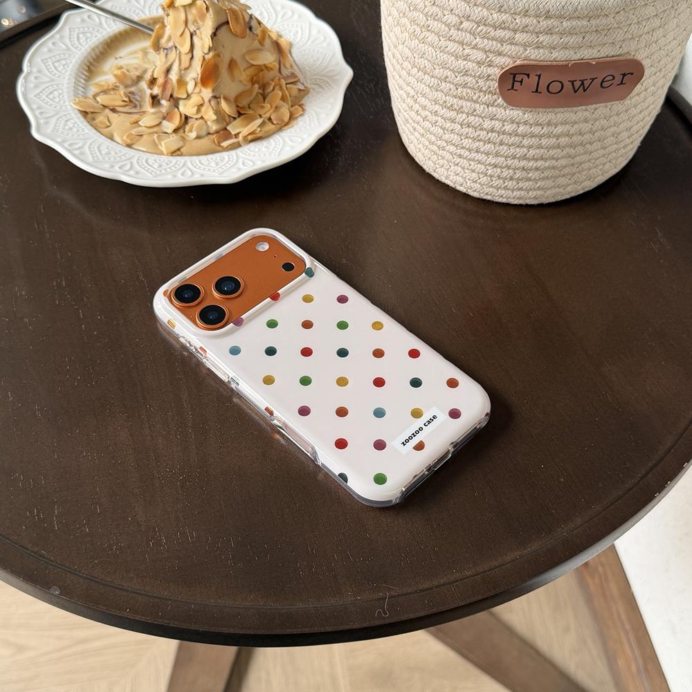 For iPhone 17ProMax Fashion Coloful Circular Dots Laser Glitter Case for iPhone 13 14 16 15 Pro Max Shockproof Protective Cover