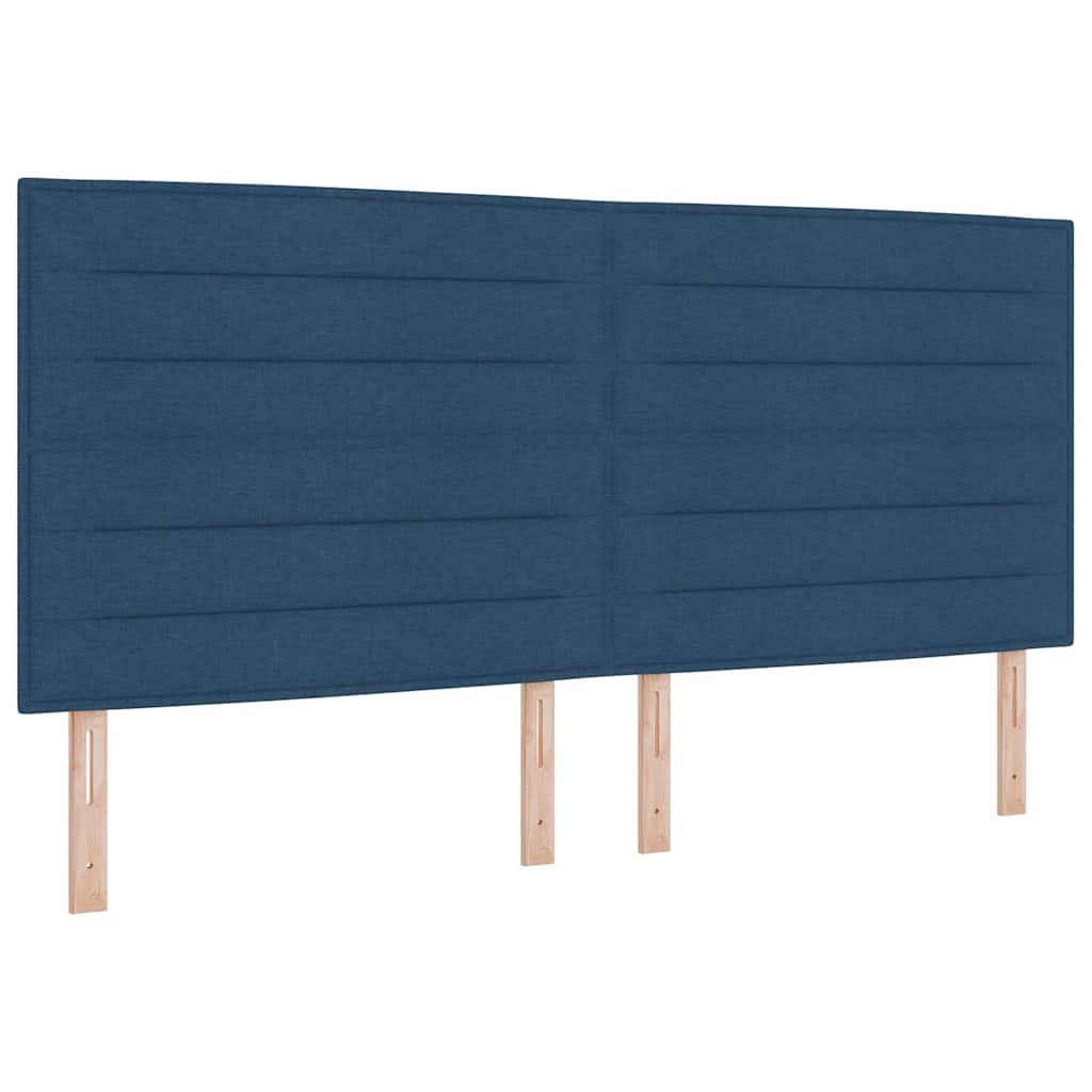 Boxspring Bed with Headboard Blue 200 x 200 cm Fabric