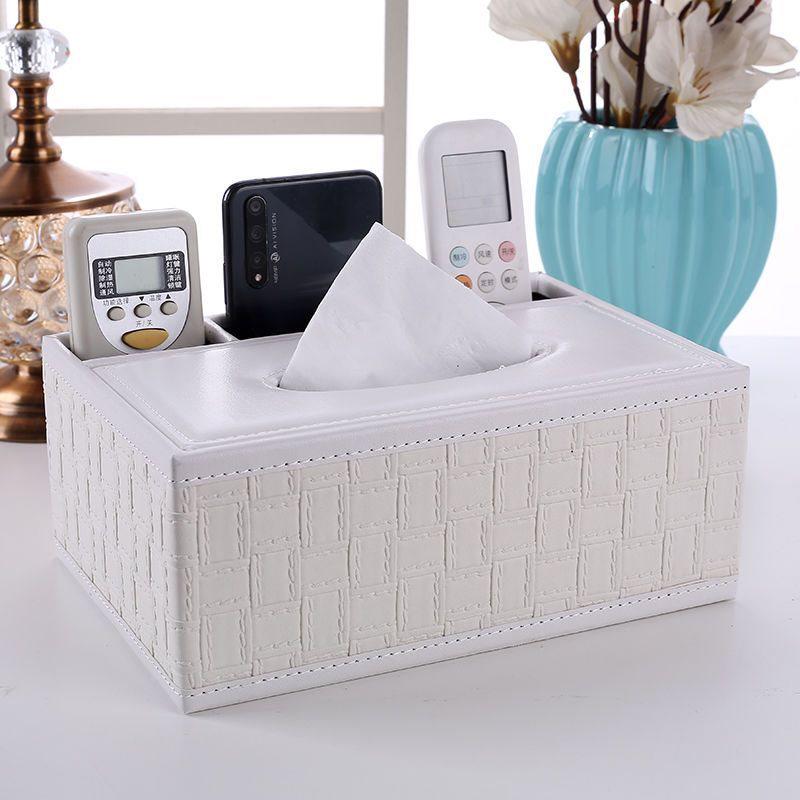 Multi-functional Tissue Box with Remote Control Storage for Living Room
