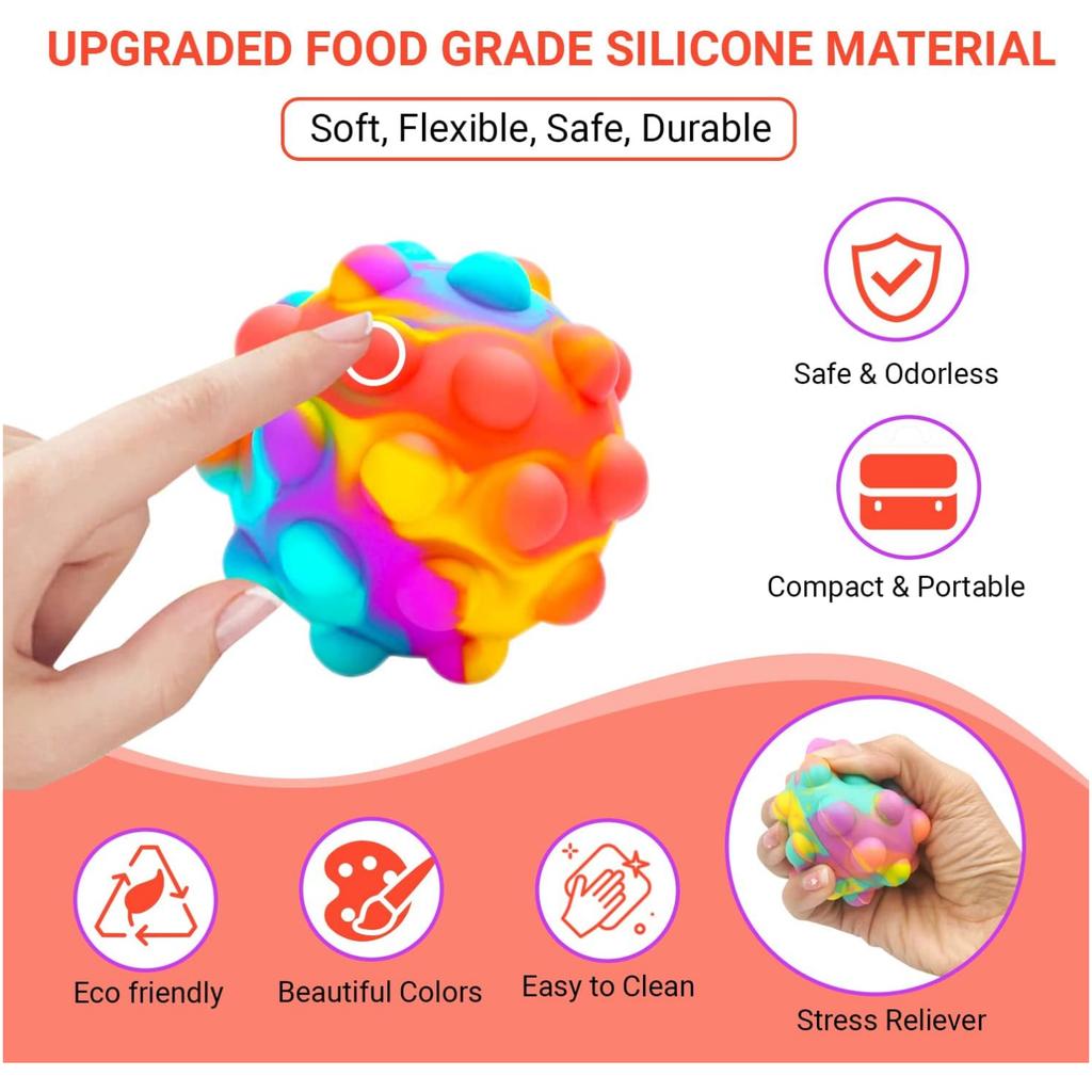 Push Pop Bubble Fidget Sensory Toy 3D Stress Balls For Autism, Stress, Anxiety, Classroom Prizes Student Gifts