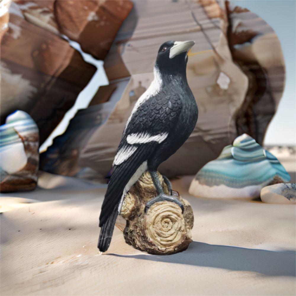 Cute Magpie Model Sculpture Resin Bird Statue Animal Miniatures Figurine  Living Room