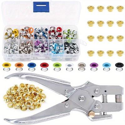 400Pcs/set 10 Colors 5mm Metal Grommets Kit Metal Eyelets Kits Shoe Eyelets Grommet Sets for Leather Fabric Belt Clothes