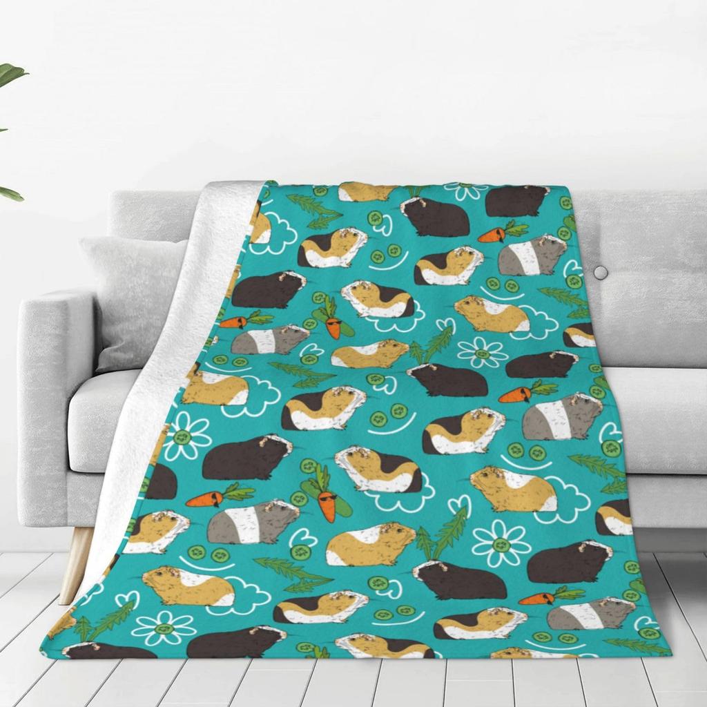 Guinea Pig Blanket Hamster Animal Throw Blankets Plush Cozy Flannel Ultra Soft Fuzzy Funny Party Blanket Gifts for Girls Women