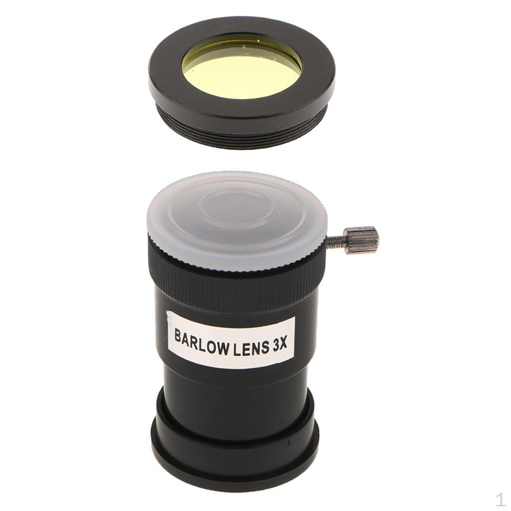 Lens 1.25inch/31.7mm Astronomy Telescope Eyepiece 3X & Yellow Filter