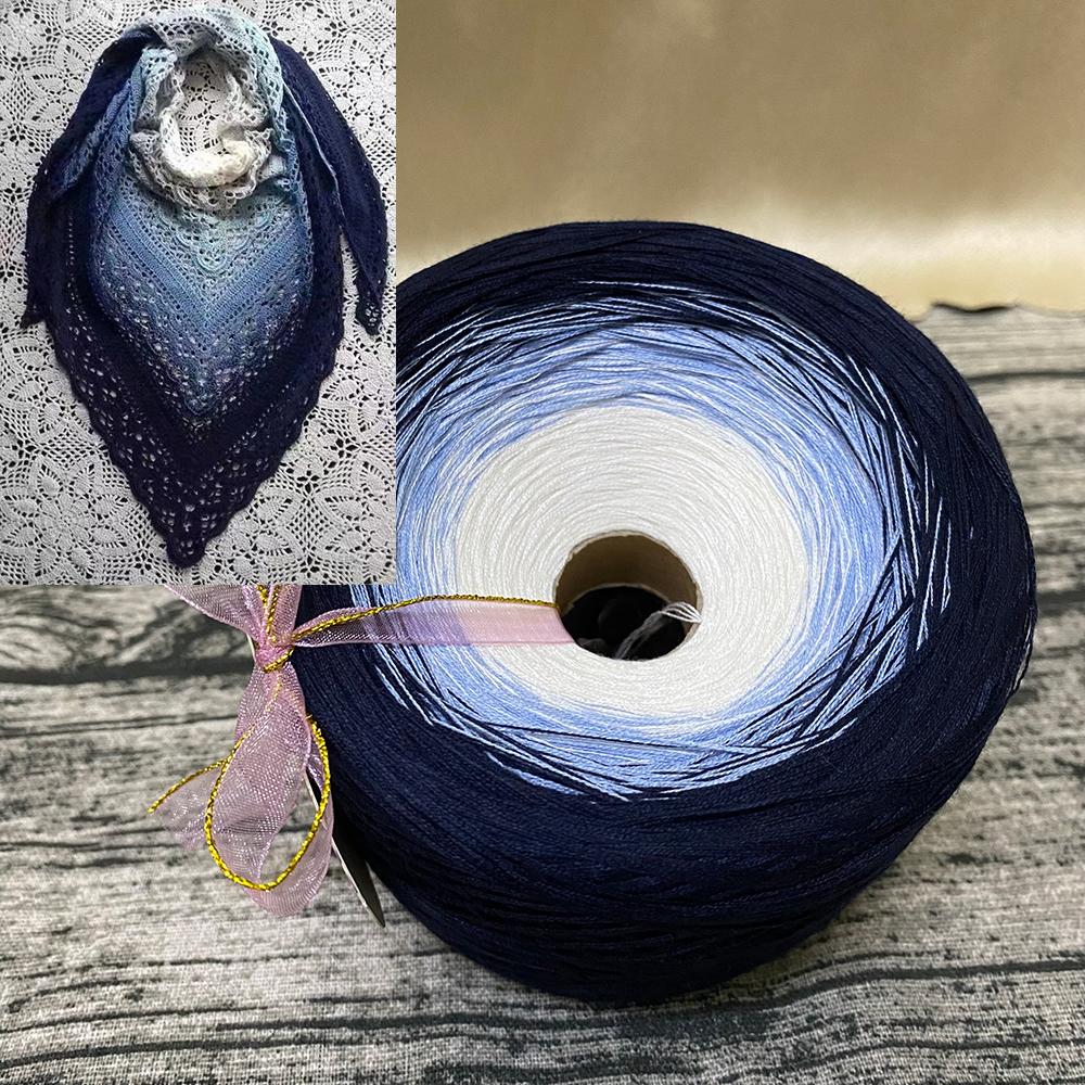 300g Pure Cotton Cake Thread Gradient Long Section Dyed No. 8 Lace Thread for DIY Hand-knitted Shawl Short-sleeved Skirt Blanket