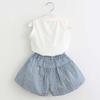Girls' Outfit Korean Style Children's Clothing Girls' Summer New Fashion Lady Sleeveless T-shirt + Skirt Pants Set