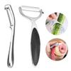 Stainless Steel Vegetable Peeler, Y Style And Straight Swivel Peeler, Heavy Duty Metal Peeler for Potato Apples Carrot, Kitchen Tool
