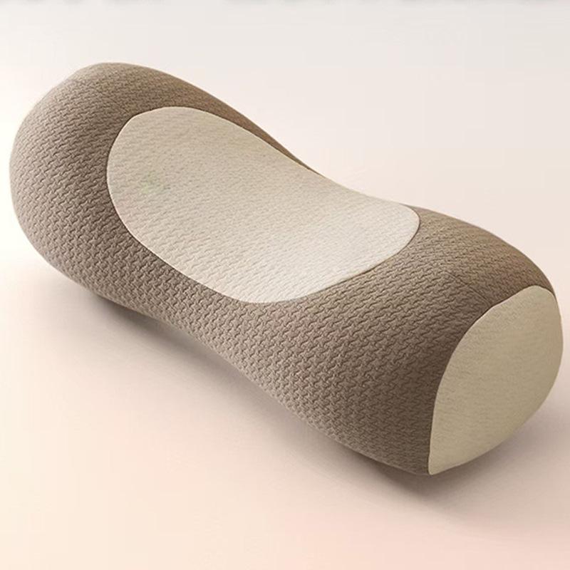 All-Cotton Cylindrical Buckwheat Pillow for Cervical Support and Adult Sleep Aid with Mugwort.