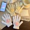Cycling Coral Velvet Gloves Warmer Plush Gloves Cute Star Plush Gloves  Women