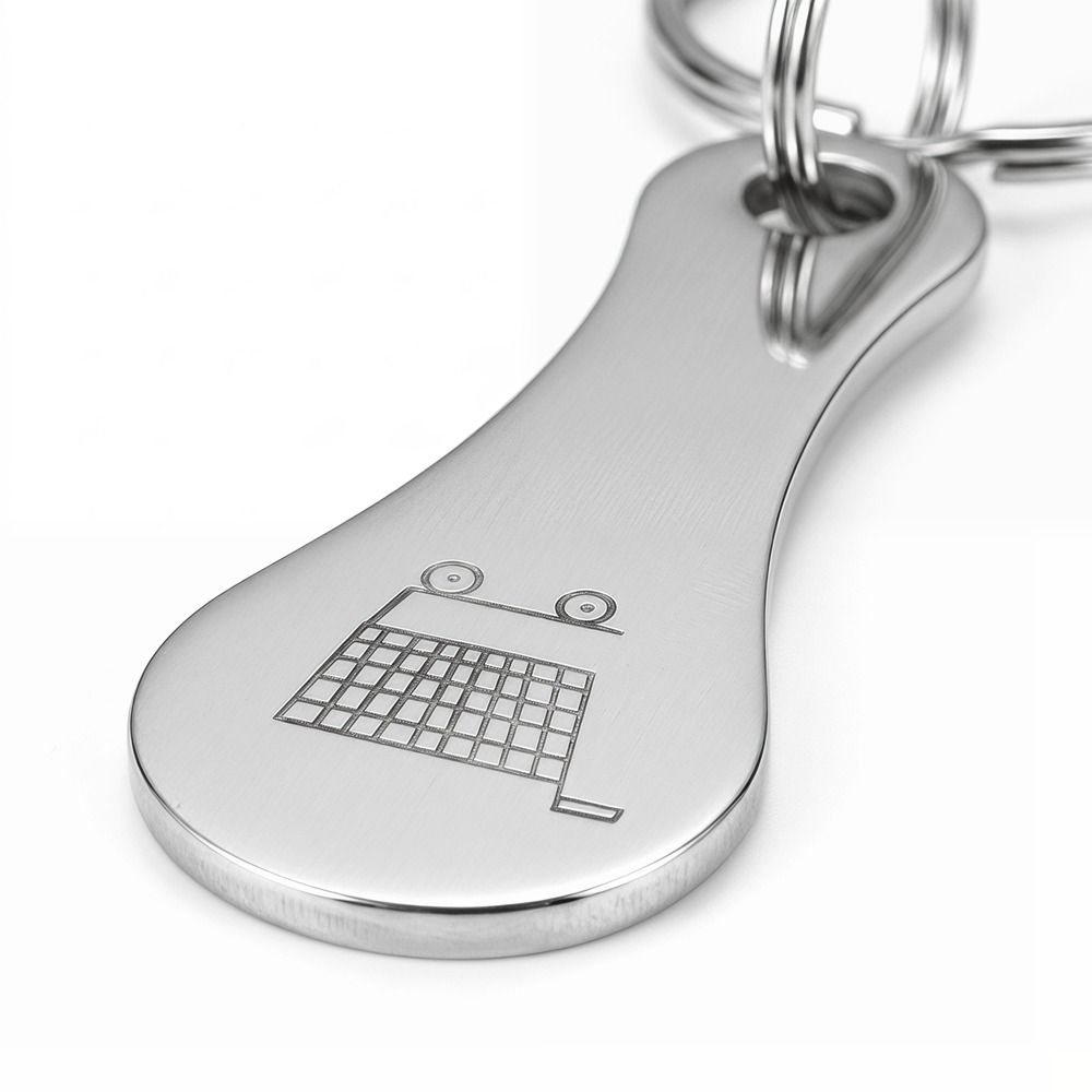 Stainless Steel Trolley Key Holder Metal Ring Supermarket Keyring Shopping Cart Keychain  Men