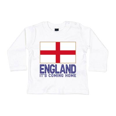 ENGLAND ITS COMING HOME Fußball Langarm Baby T-Shirt Rugby
