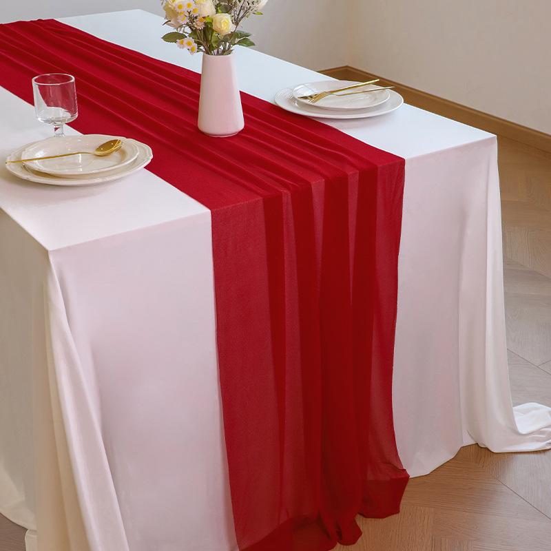1/5 Pack Chiffon Table Runner Easter Spring Boho Rustic 75x300CM Wedding Centerpiece Runner Decor Sheer Bridal Shower Birthday Party Decorations