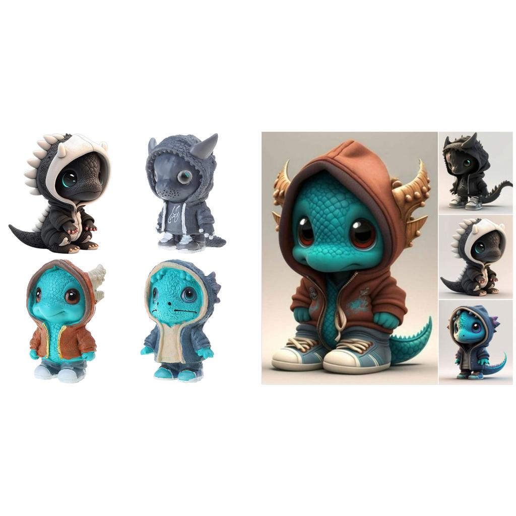 Miniature Figures Elf Dinosaur Statue Desktop Home Decorations Sculptures Figurines Resin Crafts Bedroom Decor