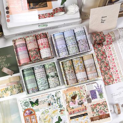 15 Rolls/box Plant Floral Washi Tape Set for DIY Decoration Notebooks Stationery
