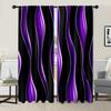 Purple and black striped printed curtains, a light and comfortable decoration for the living room, bedroom and kitchen