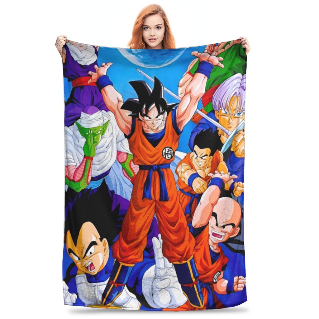 Dragon Ball Z Flannel Throw Blankets Japan Cartoon Blanket for Bedding Car Super Warm Bedspread