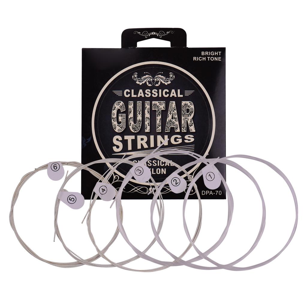 ZIKO DPA 70 Classical Guitar Strings Normal Light Tension Silver Wound Nylon String Anti Rust Set of 6pcs Musical