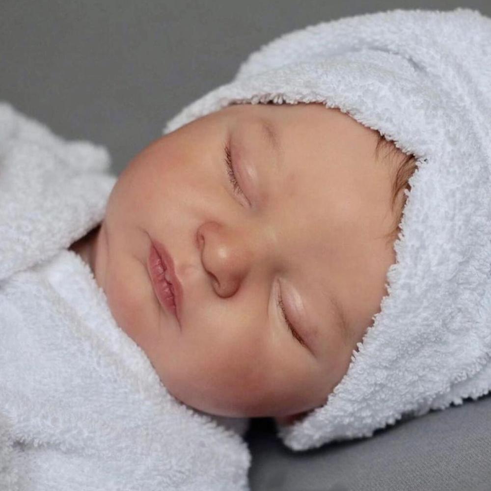 BZDOLL 20inch 50cm Soft Asleep Soft Vinyl Reborn Baby Doll with 3D-paint Skin with Visible Veins Bebe Toy Newborn Girl Kids Art Dolls Christmas Gift