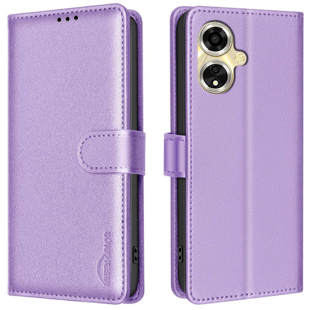 

BINFEN COLOR BF32 For Oppo A59 Wholesale Phone Case Litchi Texture RFID Blocking PU Leather Phone Cover Purple