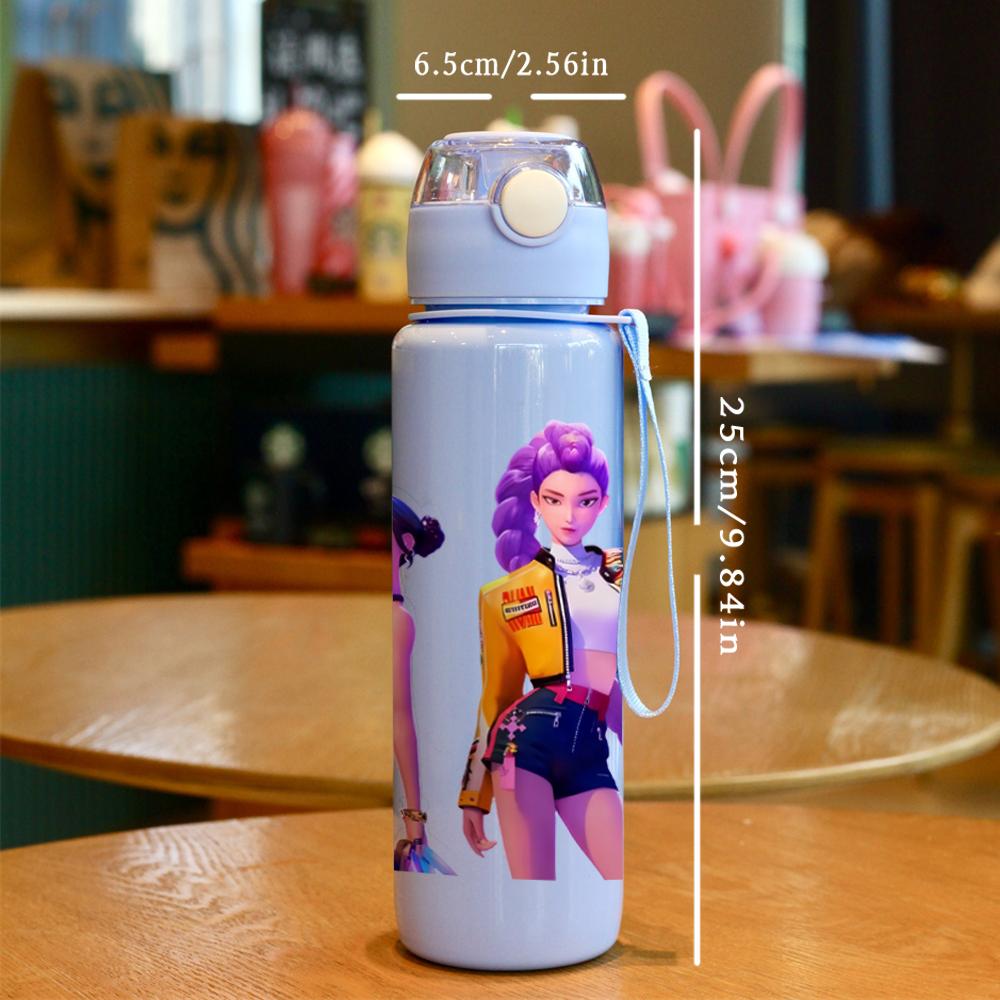 

3D Printed Kpop Demon Hunters Cartoon Water Bottle,Portable Fashion Cup-700ML Milk Juice Cup Drinking for Outdoor Travel синий