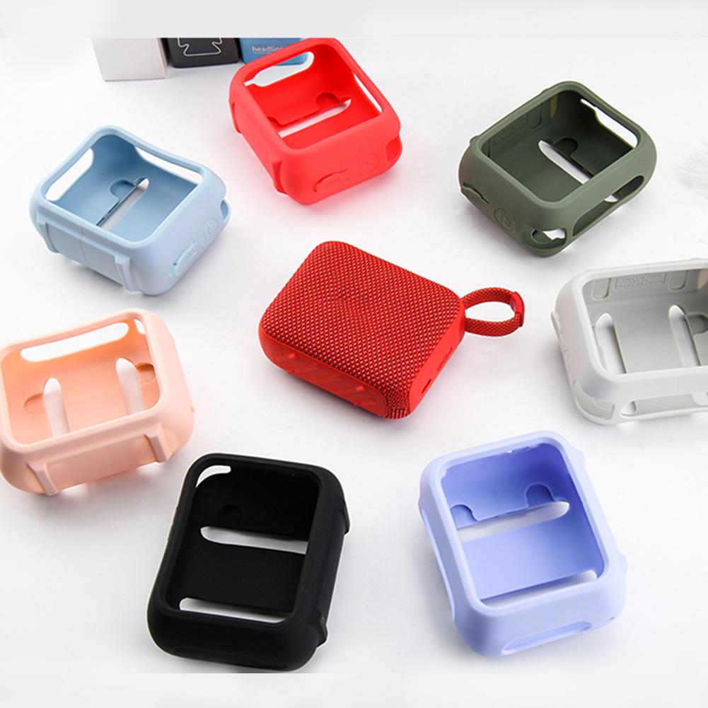 Silicone Case Travel Carrying Pouch with Speaker Mount Strap Portable Speaker Case Shockproof Speaker Sleeve Cover for JBL Go 4
