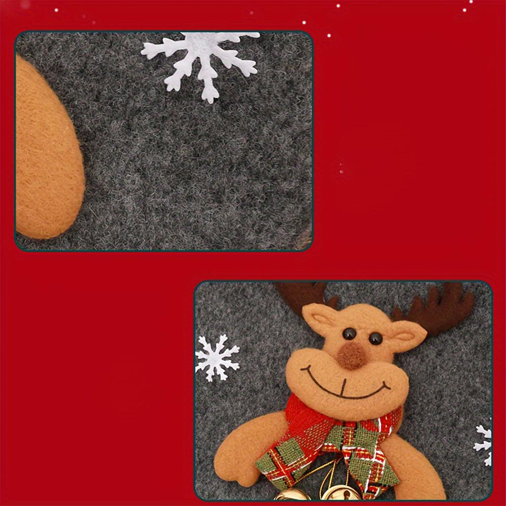 Christmas Eve Candy Bag with Cute Elk Doll Design Festival Gift Bag Suitable for Mantel Shelf Table