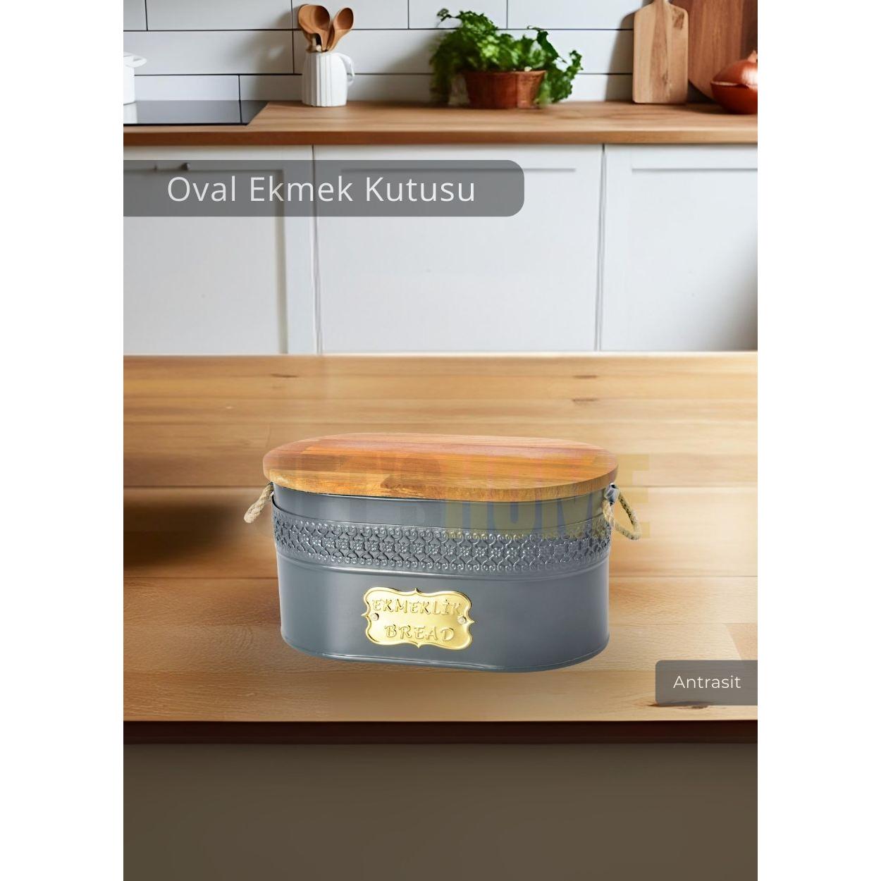 

Ekmek Sepeti Paslanmaz Ekmek Saklama Kutusu Kesme Tahtalı Ekmeklik Antrasit