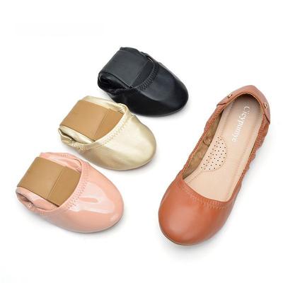 Women's Egg Roll Shoes, Solid Color, Thick Soft Sole, Spring Sheep Pattern, Flat Shallow Mouth, European-American Style.