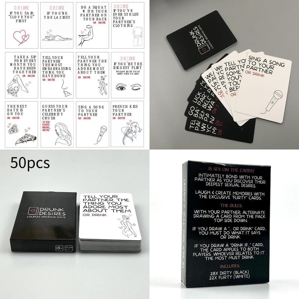 Drunk Desires Romantic Card Game Crafted From Art Paper 9*6.5cm