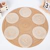 Japanese-Style Cross-Stitch Round Coaster, 11cm - Decorative Anti-Scald Heat Pad
