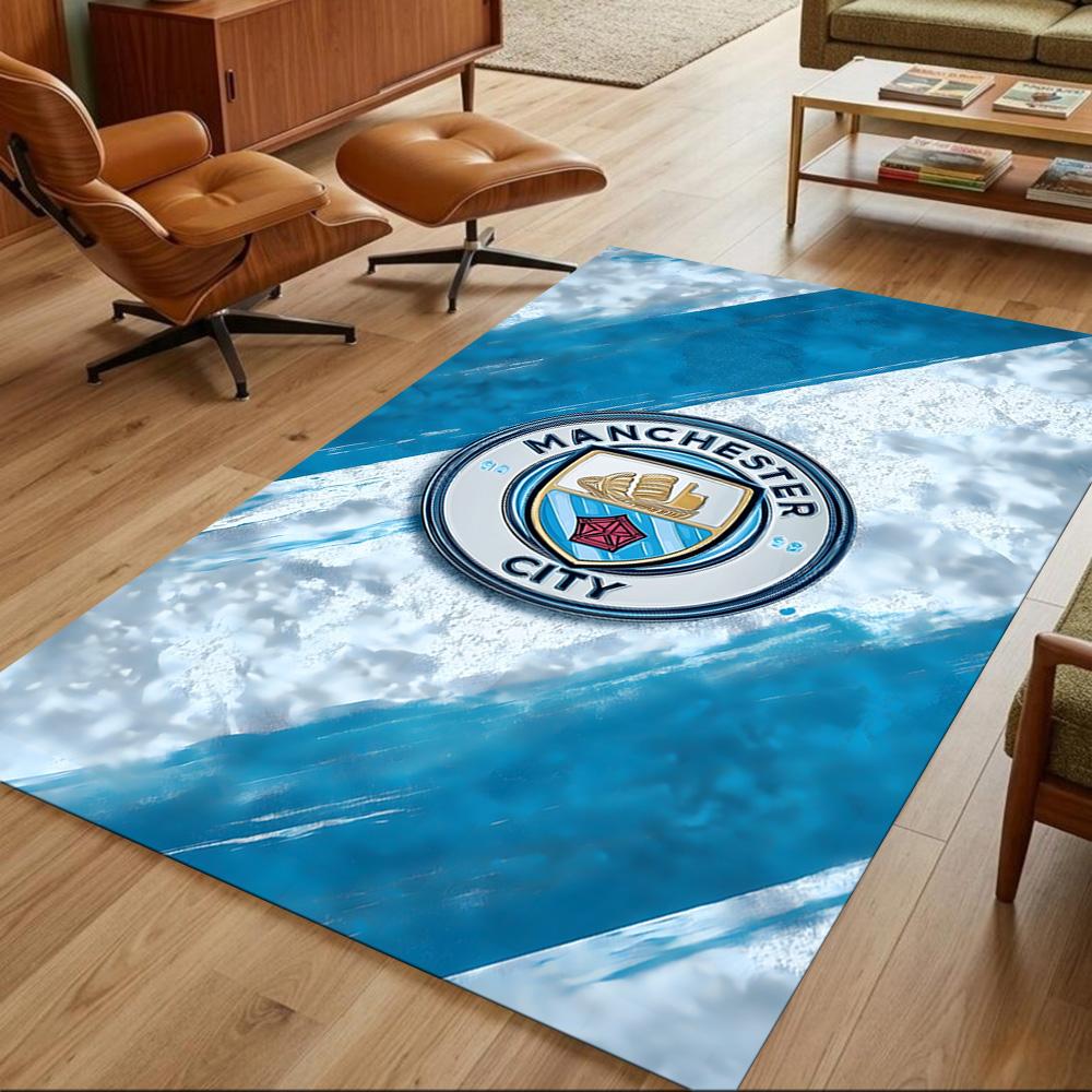 Manchester City Football Club Decorative Area Rug Soft Plush Non-slip Bottom Kitchen & Bathroom Use Fashionable Home Decor Perfect Gift